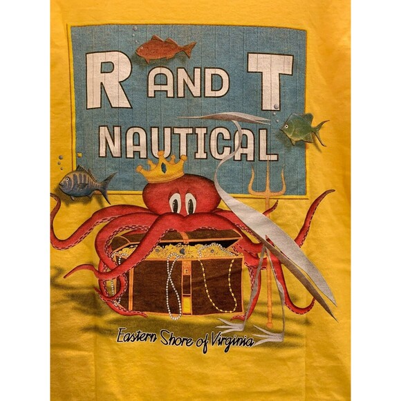 R and T Nautical T-Shirt Ultra Cotton Large Made in Haiti Casual Resort NWOT - Picture 3 of 5
